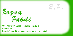 rozsa papdi business card
