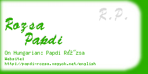 rozsa papdi business card